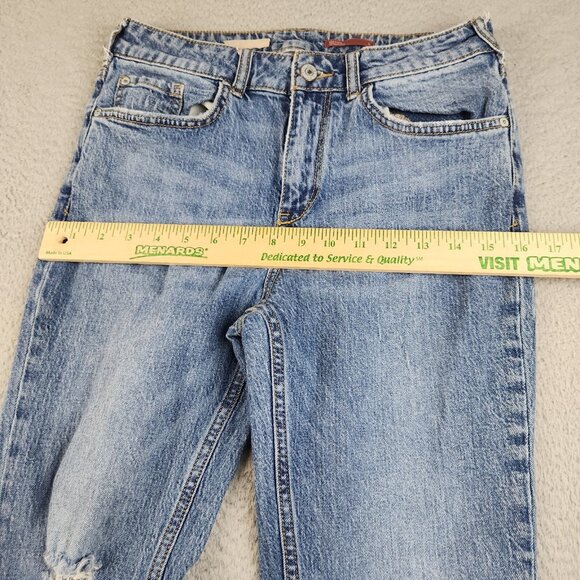 Anthropologie Pilcro Mid Rise Bootcut Jeans Women's 29 Ripped Knee Denim Pants - Picture 5 of 16